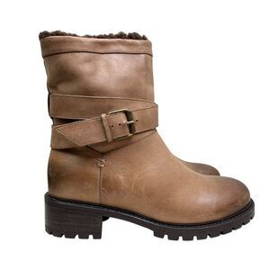 Ross‎ & Snow Womens Boots Cristiana Leather Lamb Snow Waterproof Fur Lining Sz 7